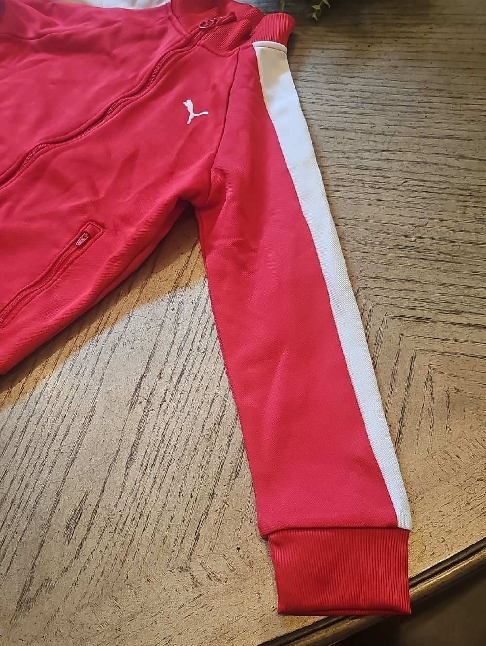 Puma Red Zip-Up Track Jacket Size M Boys - Picture 3 of 14